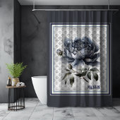 Elegant Blauw chinoiserie toile de jouy Douchegordijn