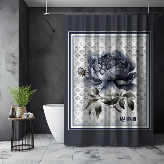 Elegant  Blauw chinoiserie toile de jouy Douchegordijn
