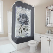 Elegant  Blauw chinoiserie toile de jouy Douchegordijn (In situ)