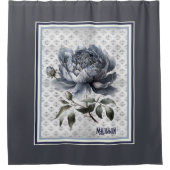 Elegant  Blauw chinoiserie toile de jouy Douchegordijn (Voorkant)