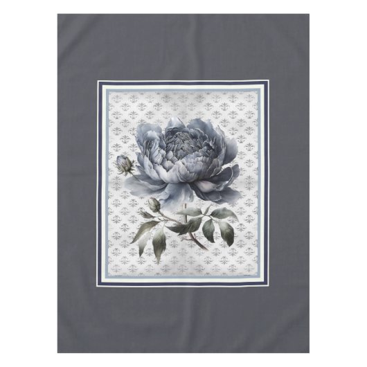 Elegant  Blauw chinoiserie toile de jouy Tafelkleed (Voorkant)