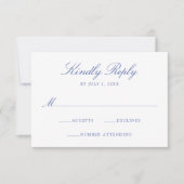 Elegant Blauw Chinoiserie Victoriaans Bloemenbruil RSVP Kaartje (Voorkant)