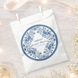 Elegant Blauw Chinoiserie Victoriaans Chinees Bloe Bedankzakje