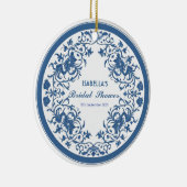 Elegant Blauw Chinoiserie Victoriaanse Chinese Blo Keramisch Ornament (Rechts)