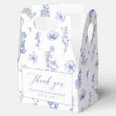 Elegant  blauw Chinoiserie Vrijgezellenfeest Bedankdoosjes (Geopend)