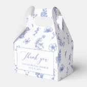 Elegant  blauw Chinoiserie Vrijgezellenfeest Bedankdoosjes (Voorkant Zijde)