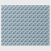 Elegant Blauw Chintz Patroon Cadeaupapier (Vlak)