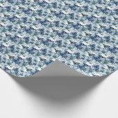 Elegant Blauw Chintz Patroon Cadeaupapier (Hoek)