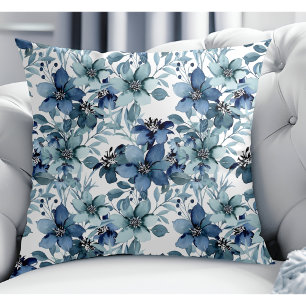 Elegant Blauw Chintz Patroon Kussen