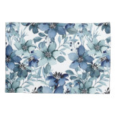Elegant Blauw Chintz Patroon Kussensloop (Achterkant)