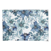 Elegant Blauw Chintz Patroon Kussensloop (Voorkant)