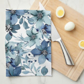 Elegant Blauw  Chintz Patroon Theedoek (Quarter Fold)
