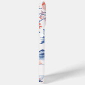 Elegant  Blauw Cream Koraal Bloemen Case-Mate iPhone Case (Achterkant / Rechts)