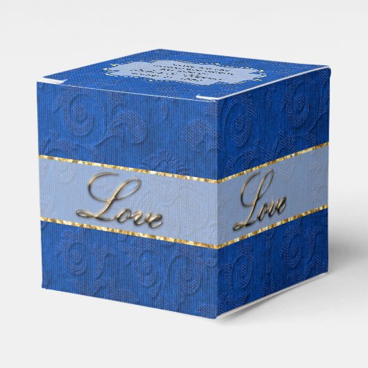 Elegant Blauw Custom Wedding Favor Gift Box Bedankdoosjes (Voorkant Zijde)