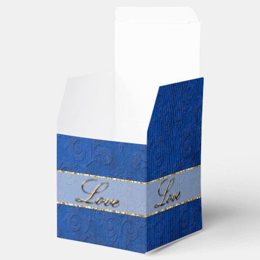 Elegant Blauw Custom Wedding Favor Gift Box Bedankdoosjes (Geopend)