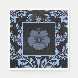 Elegant blauw damasje, aangepast kerstpapier servet