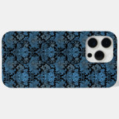 Elegant Blauw Damask -  Barokke Bloemen Case-Mate iPhone Case (Achterkant (horizontaal))