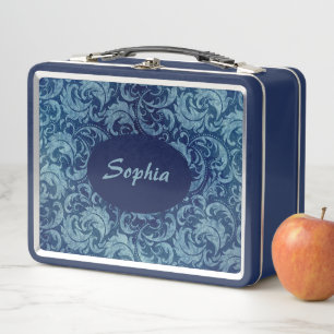 Elegant blauw Damaskpatroon