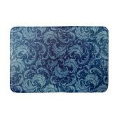 Elegant blauw Damaskpatroon Badmat (Voorkant)