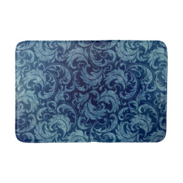 Elegant blauw  Damaskpatroon Badmat