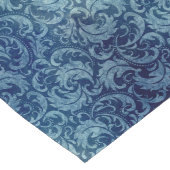 Elegant blauw  Damaskpatroon Lange Tafelloper (Hoek)