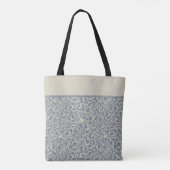Elegant blauw Damaspatroon met aangepaste tekst Tote Bag (Achterkant)