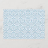 Elegant Blauw Damast Informatiekaartje (Achterkant)