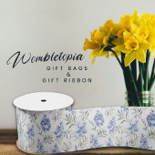 Elegant Blauw Delphinium Bloemen Satijnen Lint