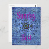 Elegant Blauw denim motief vector print patroon ku Briefkaart (Voorkant / Achterkant)