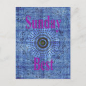 Elegant Blauw denim motief vector print patroon ku Briefkaart (Voorkant)