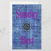 Elegant Blauw denim motief vector print patroon ku Briefpapier (Voorkant / Achterkant)