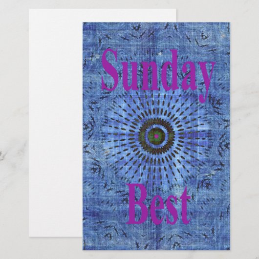 Elegant Blauw denim motief vector print patroon ku Briefpapier (Voorkant / Achterkant)