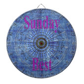 Elegant Blauw denim motief vector print patroon ku Dartbord (Voorkant)