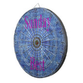 Elegant Blauw denim motief vector print patroon ku Dartbord (Voorkant Rechts)
