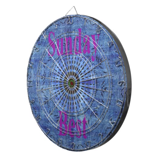 Elegant Blauw denim motief vector print patroon ku Dartbord (Voorkant Rechts)