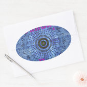 Elegant Blauw denim motief vector print patroon ku Ovale Sticker (Envelop)