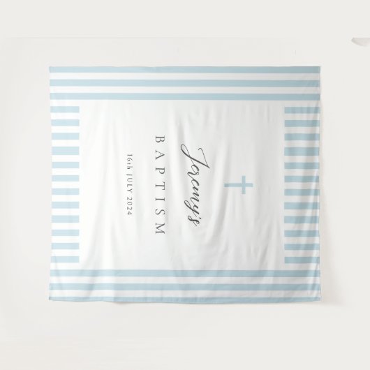 Elegant blauw doopsel wandkleed (Voorkant (horizontaal))