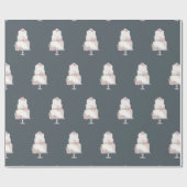 Elegant Blauw Drie Niveau Cake Cadeaupapier (Vlak)