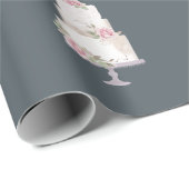 Elegant Blauw Drie Niveau Cake Cadeaupapier (Rol Hoek)