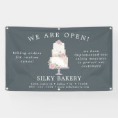Elegant Blauw Drie Tier Cake Store Banner (Horizontaal)