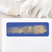 Elegant Blauw Eenvoudig,Nep Gouden Kwaststreek Etiket (Insitu)