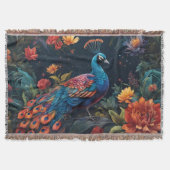 Elegant Blauw en bereik Peacock Star Gevulde Tuin Deken (Voorkant)