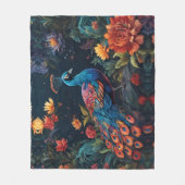 Elegant Blauw en bereik Peacock Star Gevulde Tuin Fleece Deken (Voorkant)