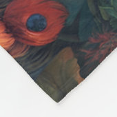 Elegant Blauw en bereik Peacock Star Gevulde Tuin Fleece Deken (Hoek)