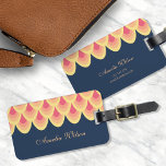 Elegant blauw en blauw roze geometrisch Bagagelabe Bagagelabel<br><div class="desc">Blijf stijlvol terwijl u reist met dit label met een uniek geometrisch patroon in tinten van blush pink. Personaliseer dit label met uw gegevens en klik op de knop "Aanpassen" voor meer mogelijkheden, zoals het wijzigen van het lettertype en de grootte ervan. *Houd er rekening mee dat het Zazzle Watermerk...</div>