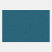 Elegant blauw en geel etnisch geometrisch patroon inpakpapier vel (Voorkant 2)