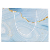 Elegant blauw en Gold Agate Design Groot Cadeauzakje (Achterkant)
