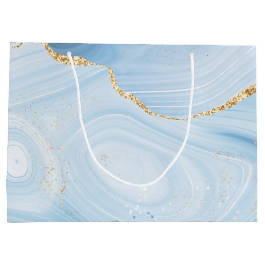 Elegant blauw en Gold Agate Design Groot Cadeauzakje (Achterkant)