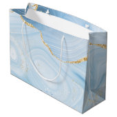 Elegant blauw en Gold Agate Design Groot Cadeauzakje (Achterkant Gekanteld)
