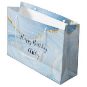 Elegant blauw en Gold Agate Design Groot Cadeauzakje (Voorkant Gekanteld)